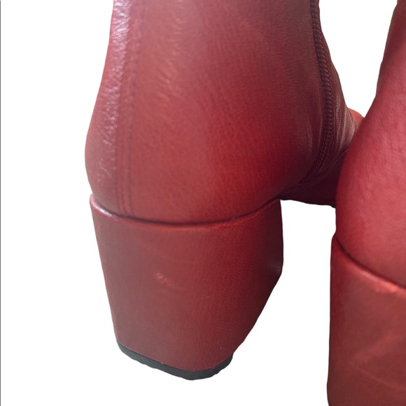 Vagabond Olivia Cherry Red Leather Ankle Boots - Picture 8 of 15